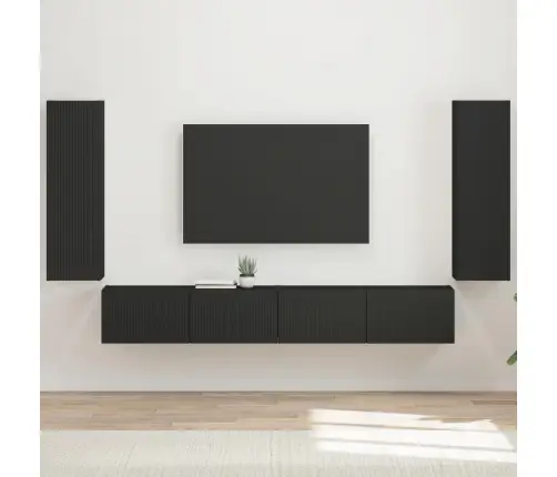 Tvirtinamas Prie Sienos 4 Pcs Juoda