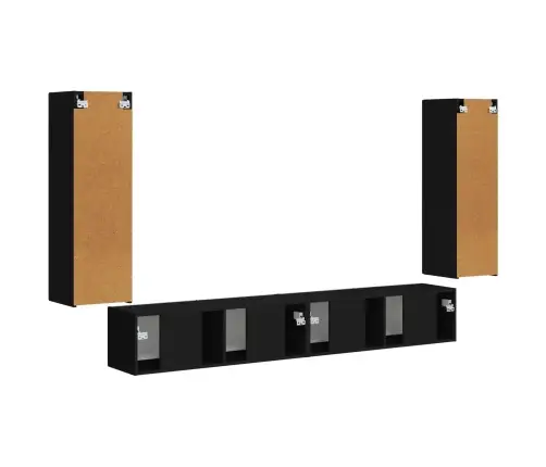 Tvirtinamas Prie Sienos 4 Pcs Juoda