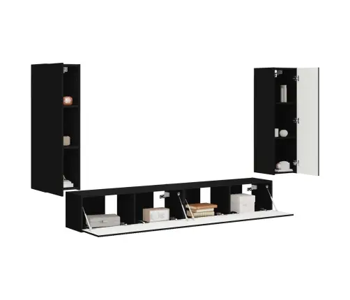 Tvirtinamas Prie Sienos 4 Pcs Juoda