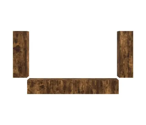 Tvirtinamas Prie Sienos 4 Pcs Rūkyta Ąžuolas