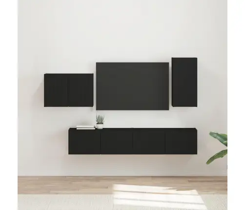 Tv Seinakapikomplekt Seinale Kinnitatav 4 Pcs Must Tehispuit