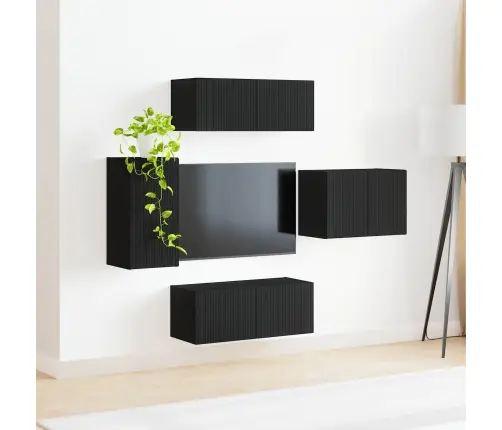 Tv Seinakapikomplekt Seinale Kinnitatav 4 Pcs Must Tehispuit