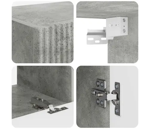 Tv Seinakapikomplekt 4 Pcs Betoonhall Tehispuit