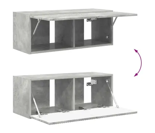 Tv Seinakapikomplekt 4 Pcs Betoonhall Tehispuit