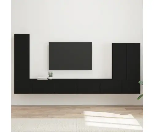 Tv Seinakapikomplekt Seinale Kinnitatav 6 Pcs Must