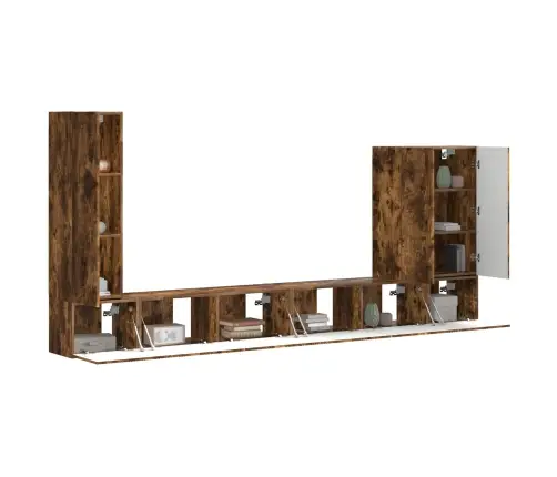 6 Pcs Dūmaka Ozols Vidaxl