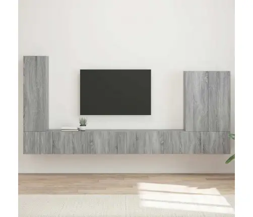 Tvirtinamas Prie Sienos 6 Pcs Pilkas Sonoma