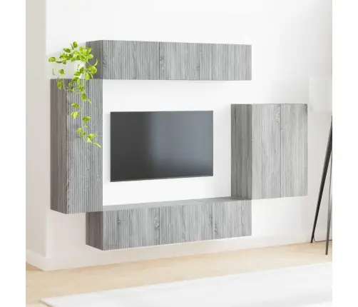 Tvirtinamas Prie Sienos 6 Pcs Pilkas Sonoma