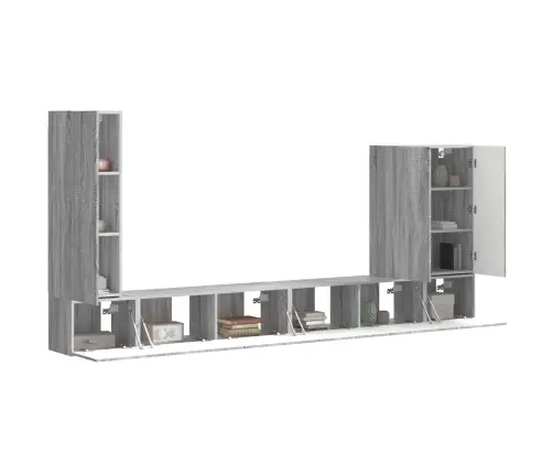 Tvirtinamas Prie Sienos 6 Pcs Pilkas Sonoma