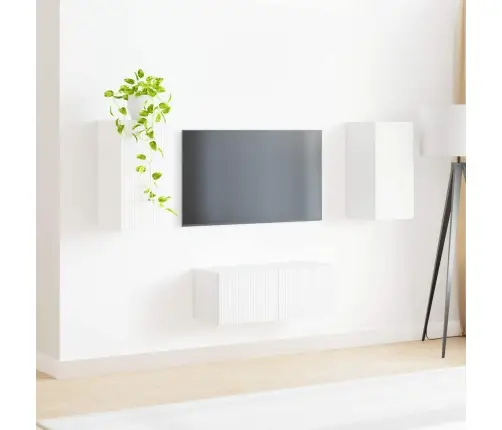 Telerikapi Komplekt Seinale Kinnitatav 2 Pcs Valge Tehispuit