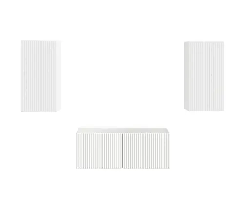 Tv Skapīšu Komplekts 2 Pcs Balts Inženierijas Koks Vidaxl