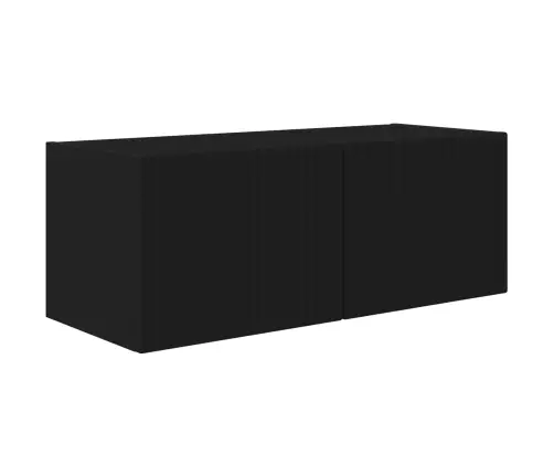 Tv Spintelių Komplektas 2 Pcs Juoda Apdirbta Mediena