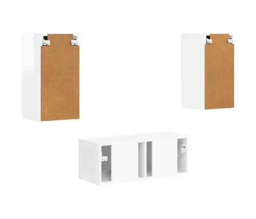 Tv Skapīšu Komplekts 2 Pcs Augsta Spīduma Baltā Krāsa Vidaxl