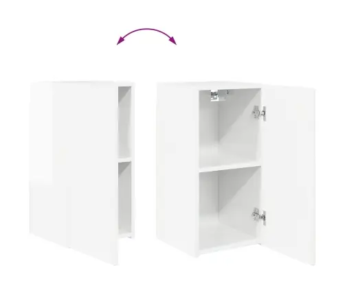 Tv Skapīšu Komplekts 2 Pcs Augsta Spīduma Baltā Krāsa Vidaxl