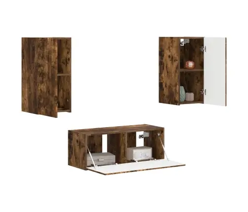 Telerikapi Komplekt 2 Pcs Suitsetatud Tamm Tehispuit