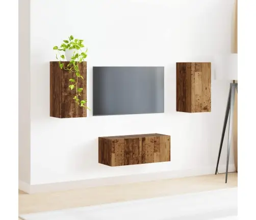 Tv Spintelių Komplektas 2 Pcs Senas Medis Apdirbta Mediena