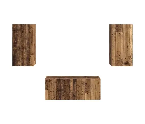 Tv Skapīšu Komplekts 2 Pcs Vecs Koks Inženierijas Koks Vidaxl