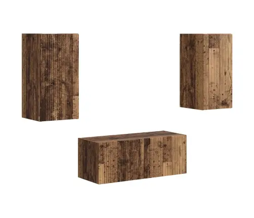 Tv Skapīšu Komplekts 2 Pcs Vecs Koks Inženierijas Koks Vidaxl