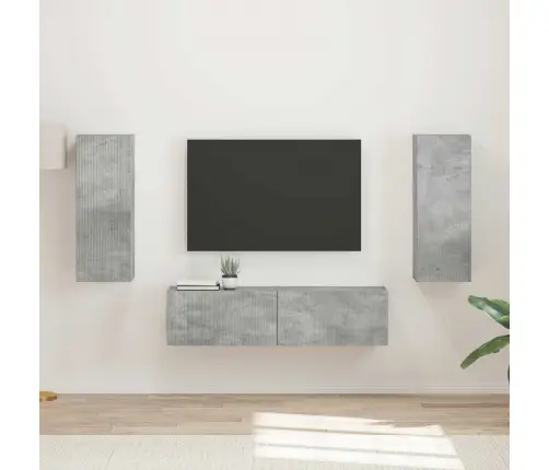 Tv Spintelių Komplektas 2 Pcs Betono Pilka Apdirbta Mediena