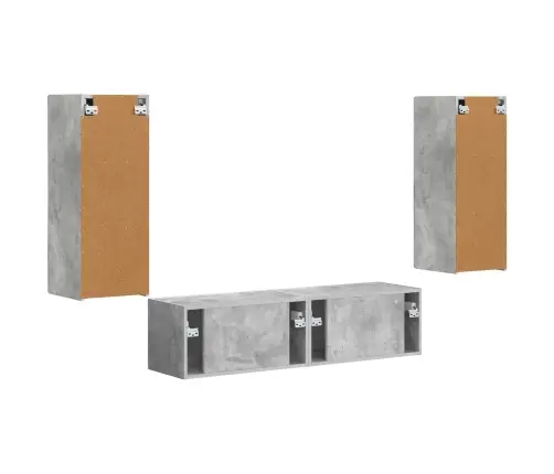 Tv Spintelių Komplektas 2 Pcs Betono Pilka Apdirbta Mediena