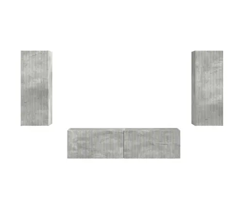 Tv Spintelių Komplektas 2 Pcs Betono Pilka Apdirbta Mediena