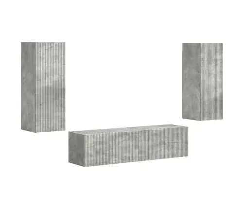 Tv Spintelių Komplektas 2 Pcs Betono Pilka Apdirbta Mediena