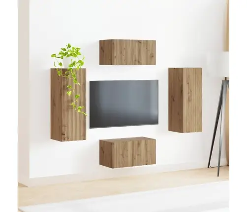 Tv Spintelių Komplektas 2 Pcs Amatininkų Ąžuolas
