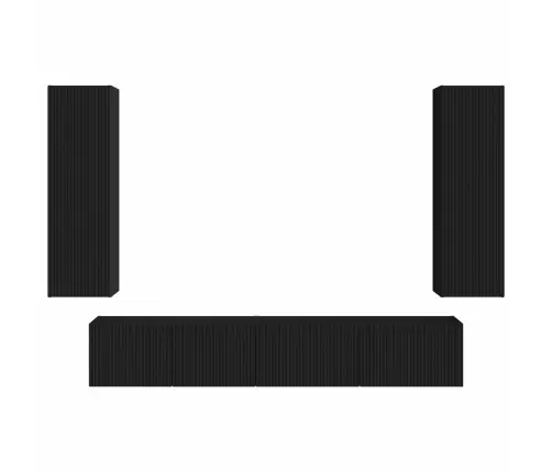 Telerikapi Komplekt Seinale Kinnitatav 3 Pcs Must Tehispuit