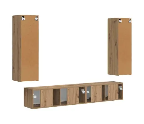 Tv Skapīšu Komplekts 3 Pcs Artisānā Ozols Inženierijas Koks Vidaxl