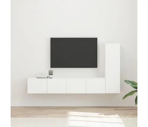 Telerikapi Komplekt Seinale Kinnitatav 3 Pcs Valge Tehispuit