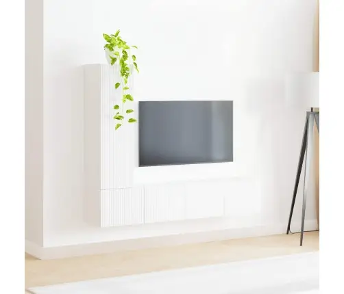 Telerikapi Komplekt Seinale Kinnitatav 3 Pcs Valge Tehispuit