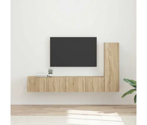 Tv Spintelių Komplektas 2 Pcs Sonoma Ąžuolas Apdirbta Mediena