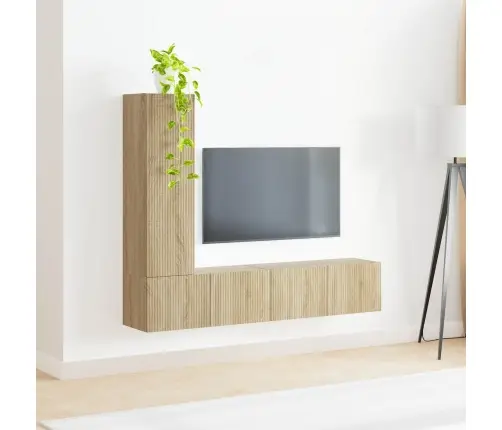 Tv Spintelių Komplektas 2 Pcs Sonoma Ąžuolas Apdirbta Mediena