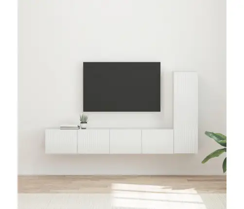 Tv Skapīšu Komplekts 2 Pcs Augsta Spīduma Baltā Krāsa Vidaxl