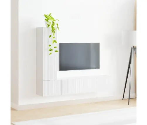 Tv Skapīšu Komplekts 2 Pcs Augsta Spīduma Baltā Krāsa Vidaxl