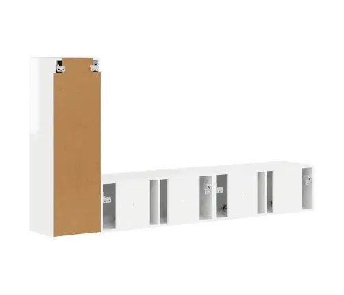 Tv Skapīšu Komplekts 2 Pcs Augsta Spīduma Baltā Krāsa Vidaxl