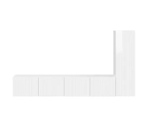 Tv Skapīšu Komplekts 2 Pcs Augsta Spīduma Baltā Krāsa Vidaxl