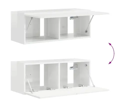 Tv Skapīšu Komplekts 2 Pcs Augsta Spīduma Baltā Krāsa Vidaxl