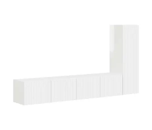 Tv Skapīšu Komplekts 2 Pcs Augsta Spīduma Baltā Krāsa Vidaxl