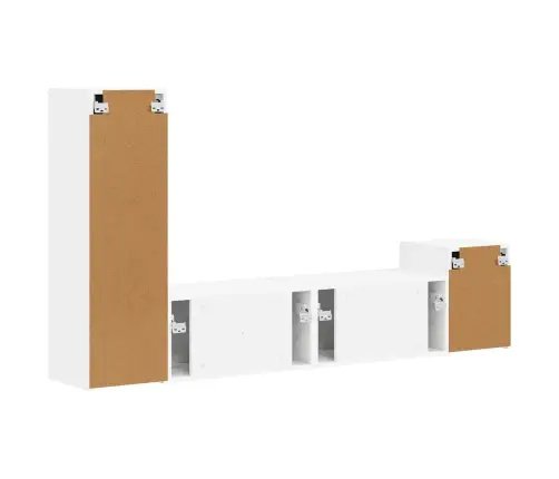 Tv Skapīšu Komplekts 4 Pcs Balts Inženierijas Koks Vidaxl