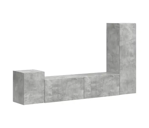 Tv Skapīšu Komplekts 4 Pcs Betona Pelēks Inženierijas Koks Vidaxl