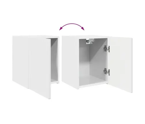 Telerikapi Komplekt 4 Pcs Kergelt Läikiv Valge Tehispuit