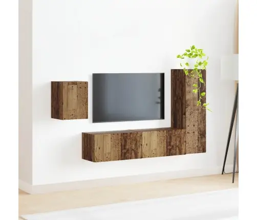 Tv Spintelių Komplektas 4 Pcs Senas Medis Apdirbta Mediena