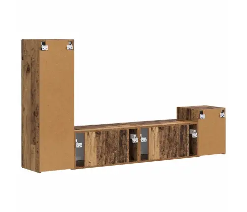 Tv Spintelių Komplektas 4 Pcs Senas Medis Apdirbta Mediena