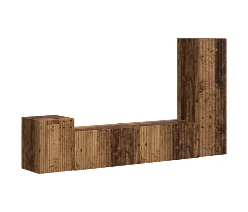 Tv Spintelių Komplektas 4 Pcs Senas Medis Apdirbta Mediena