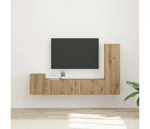 Tv Spintelių Komplektas 4 Pcs Amatininkų Ąžuolas