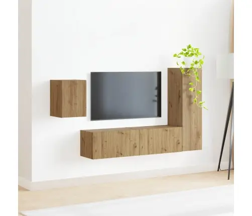 Tv Spintelių Komplektas 4 Pcs Amatininkų Ąžuolas