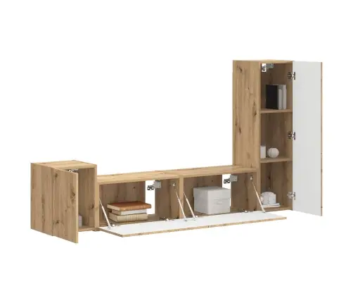 Tv Spintelių Komplektas 4 Pcs Amatininkų Ąžuolas