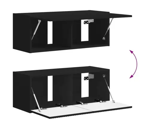 Tv Skapīšu Komplekts 3 Pcs Melna Inženierijas Koks Vidaxl