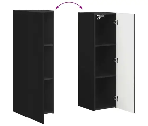 Tv Skapīšu Komplekts 3 Pcs Melna Inženierijas Koks Vidaxl